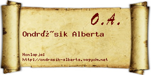 Ondrásik Alberta névjegykártya